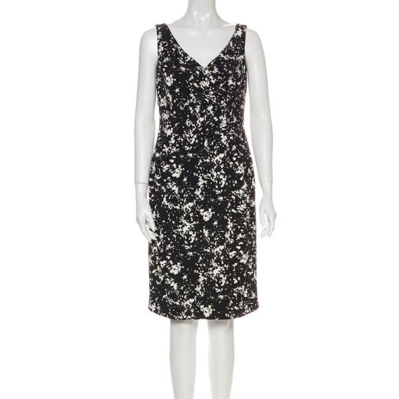 Michael Kors SZ 12 black and white printed sheath dress - Picture 1 of 8